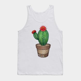 Flowering Cactus zentangle Tank Top